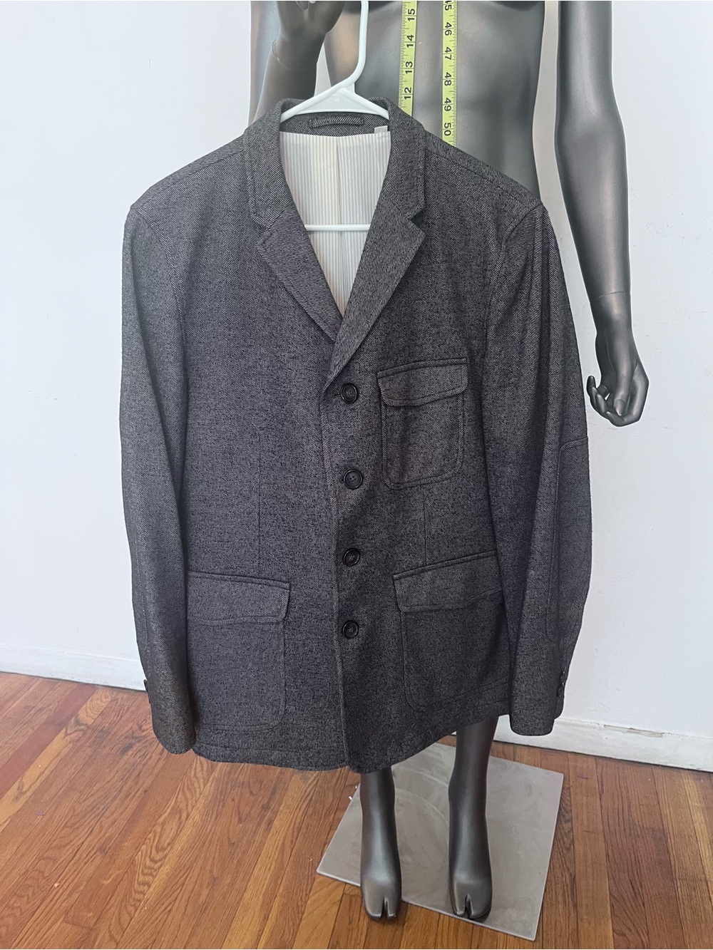BEN SHERMAN Men's Classic Dark Gray Wool Blazer